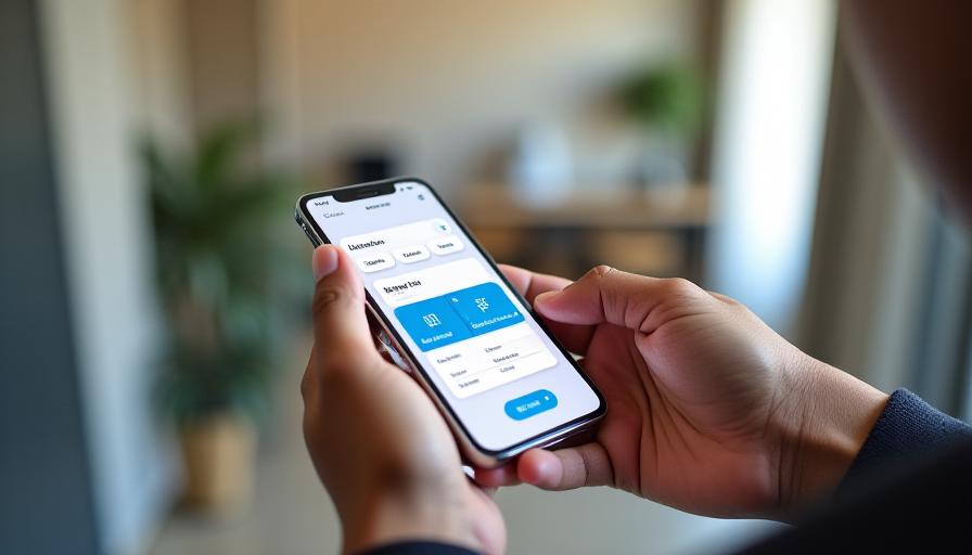 Resident using a mobile app to book community amenities